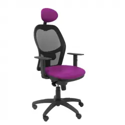 Piqueras y Crespo Jorquera Silla Malla Negra Asiento Similpiel Morado con Cabecero Fijo