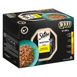 Sheba 12 x 85 g en tarrinas Multirreceta - Selección de aves en salsa