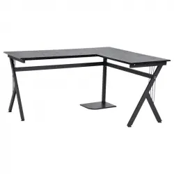 Homcom Mesa Esquinera Oficina 155x130x76cm Negra