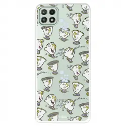 Funda Oficial de Disney Chip Potts Siluetas La Bella y la Bestia para Samsung Galaxy A22 5G