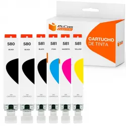 Pccom Essential Cartucho Tinta Compatible con Canon PGI580XXL/CLI581XXL Negro/Cian/Magenta/Amarillo Pack 6
