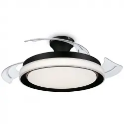 Philips Ventilador de Techo con Aspas Retráctiles y Luz LED 28W Negro