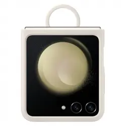 Samsung Funda de Silicona con Anillo Crema para Galazy Z Flip5