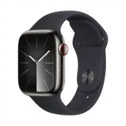 Apple Watch Series 9 GPS + Cellular 41mm Grafito Caja de Acero Inoxidable con Correa Deportiva Medianoche S/M
