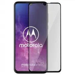 Avizar Protector Cristal Templado Negro para Motorola One Zoom
