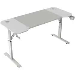 Mars Gaming MGD-ERGO140 Mesa Altura Ajustable 3 Posiciones Ergonómica Alfombrilla 140x60cm Blanco