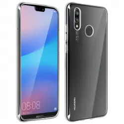 Avizar Funda Silicona Transparente + Cristal Templado para Huawei P20 Lite