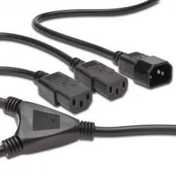 Digitus Duplicador de Alimentación C14/C13 1.7m Negro
