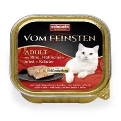 Megapack animonda vom Feinsten Adult 32 x 100 g - Núcleo gourmet con vacuno, pechuga de pollo y hierbas