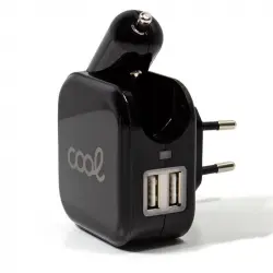 Cool Cargador de Coche/Red Universal 2xUSB 2.1A Negro