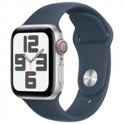 Apple Watch SE GPS + Cellular 40mm Aluminio Plata con Correa Deportiva Azul Tempestad S/M
