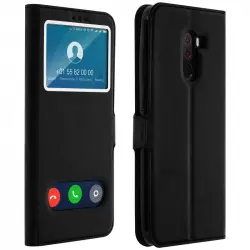 Avizar Funda Libro con Ventana Doble Negra para Xiaomi Pocophone F1