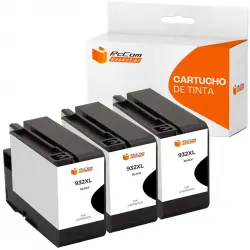 Pccom Essential Hp 932xl Cartucho Tinta Compatible Negro Pack 3