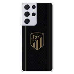 Funda Licencia Oficial Atlético de Madrid Escudo Dorado Fondo Negro para Samsung Galaxy S21 Ultra
