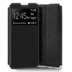Cool Funda Flip Cover Tipo Libro Liso Negro para TCL 40 Nxtpaper
