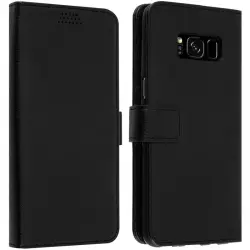 Avizar Funda Tipo Libro Billetera Negra para Samsung Galaxy S8 Plus