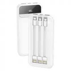 Cool Power Bank 10.000 mAh Carga Rápida 22.5W 3 Cables Blanca