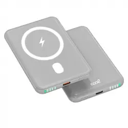 Cool Batería Externa Universal MAGNÉTICA Power Bank Qi 5000 mAh Gris