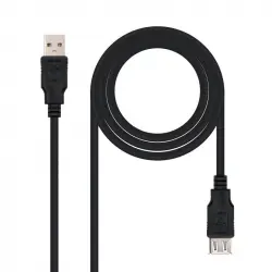 Nanocable Cable USB 2.0 Tipo A Macho/Hembra 1.8m Negro