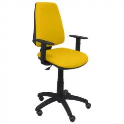 Piqueras y Crespo Elche CP Bali Silla de Oficina Brazos Regulables Ruedas Parquet Amarilla