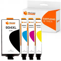 Pccom Essential HP 934XL/935XL Cartucho Tinta Compatible Negro/Cian/Magenta/Amarillo Pack 4