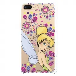 Funda Oficial Disney Campanilla Peter Pan Flores Transparente para iPhone 7 Plus