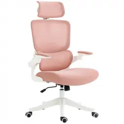 Vinsetto Silla De Oficina De Malla Giratoria Respaldo Alto 62x58x120-133 Cm Rosa