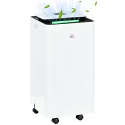 Homcom Deshumidificador Eléctrico con 5 Modos 2L/Día 210W 25x25x50,5 cm Blanco