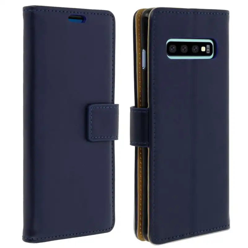 Avizar Funda Tipo Libro Billetera Azul Oscuro para Samsung Galaxy S10