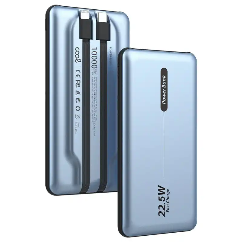 Cool Batería Externa Universal Power Bank 10.000mAh PD 22.5W (2 Cables) Azul