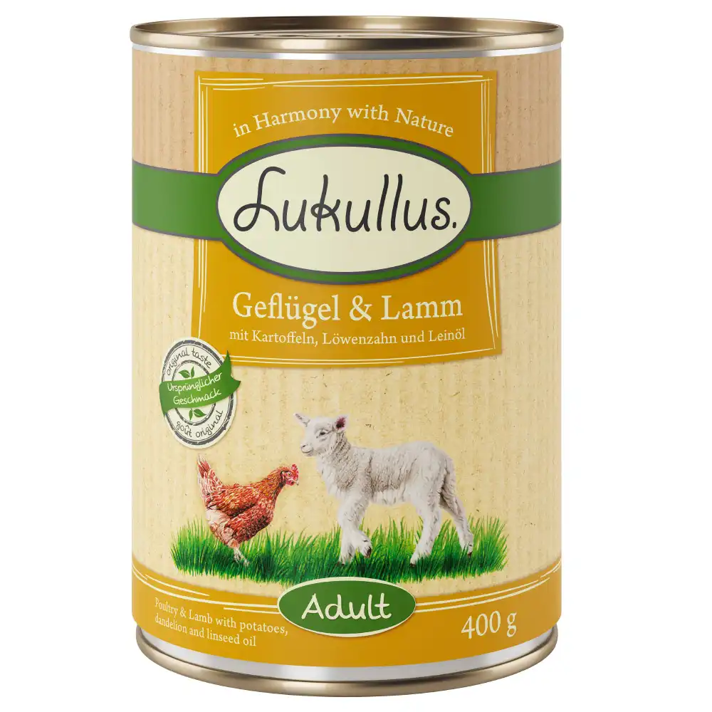 Lukullus con ave y cordero sin cereales - 6 x 400 g