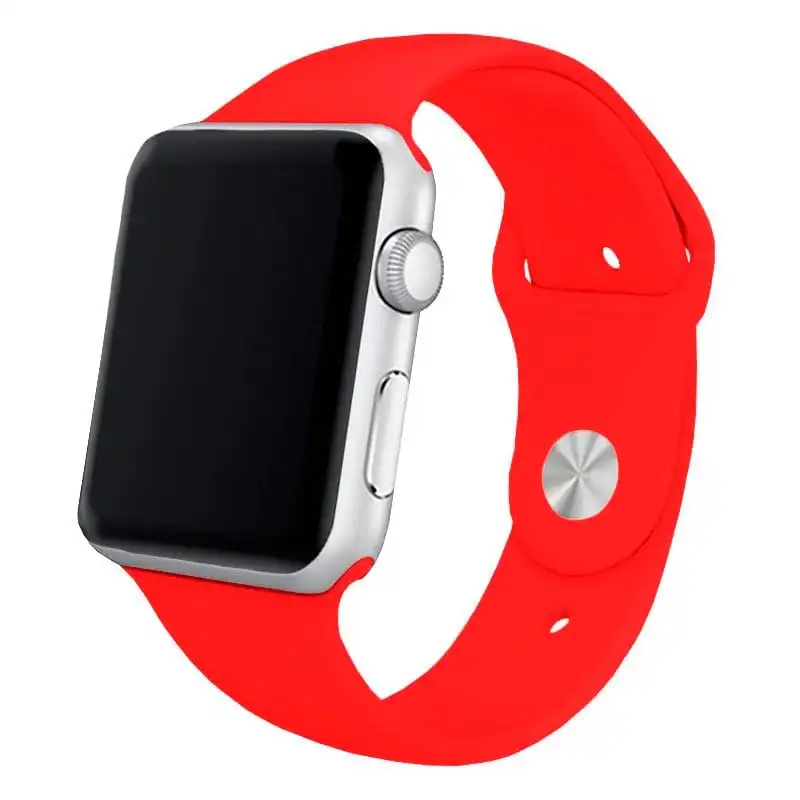 Cool Correa Goma Rojo para Apple Watch Watch 42/44 mm Series 1/2/3/4/5/6/SE