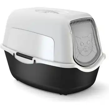 Arenero cubierto para gatos Negro