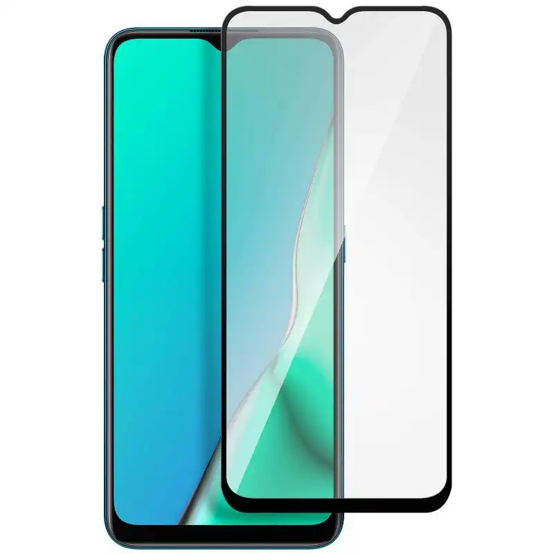 Avizar Protector Cristal Templado Negro para Oppo A5 2020