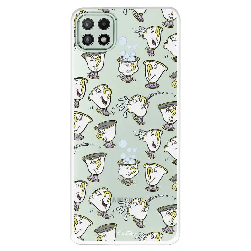 Funda Oficial de Disney Chip Potts Siluetas La Bella y la Bestia para Samsung Galaxy A22 5G