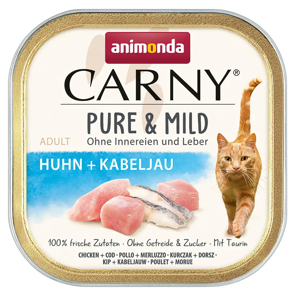 Animonda Carny Adult Pure & Mild 32 x 100 g - Pollo + bacalao