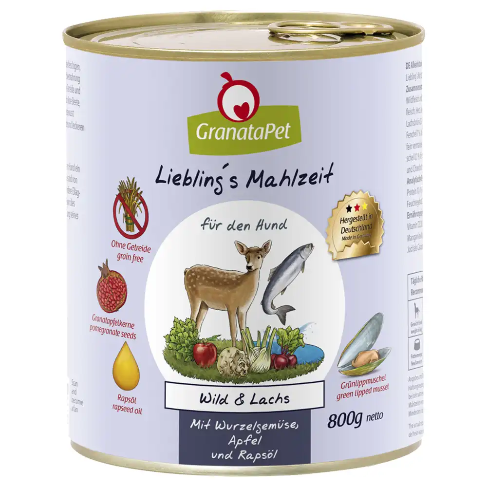GranataPet Liebling's Mahlzeit 6 x 800 g - Venado y salmón