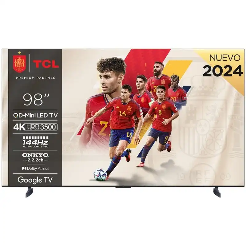 TCL 98C855 98" QD-MiniLED UltraHD 4K 144Hz Dolby Vision e Atmos Google TV Game Master Pro 3.0
