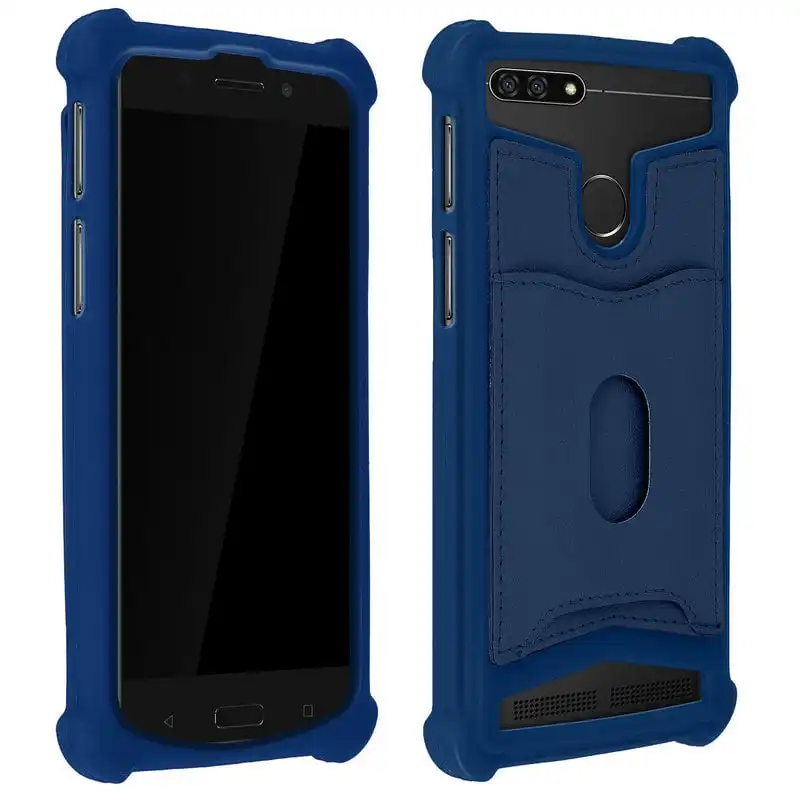 Avizar Funda de Silicona con Cartera Azul para Smartphones 4.7" a 5"
