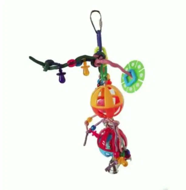 Flamingo Cadena Colgante con pelotas y cuerdas para pájaros