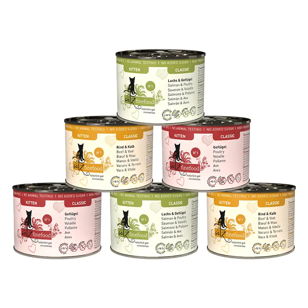catz finefood Kitten 6 x 200 g - Pack mixto: 6 x 200 g (3 variedades)