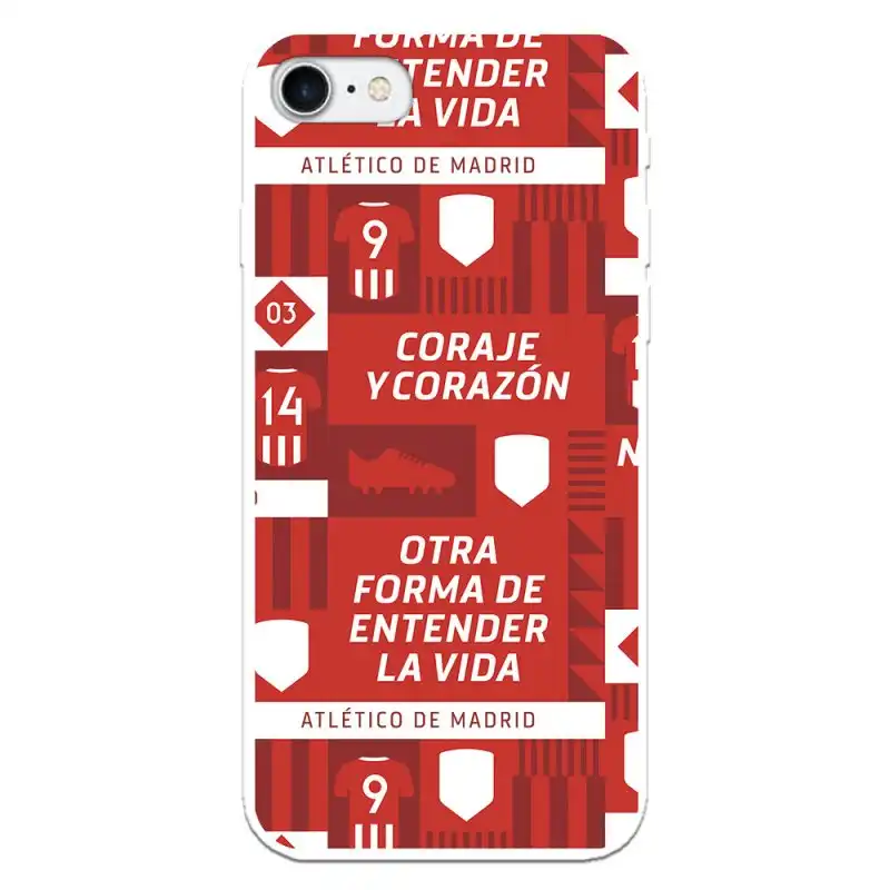 Funda Licencia Oficial Atlético de Madrid Coraje y corazón para iPhone 8