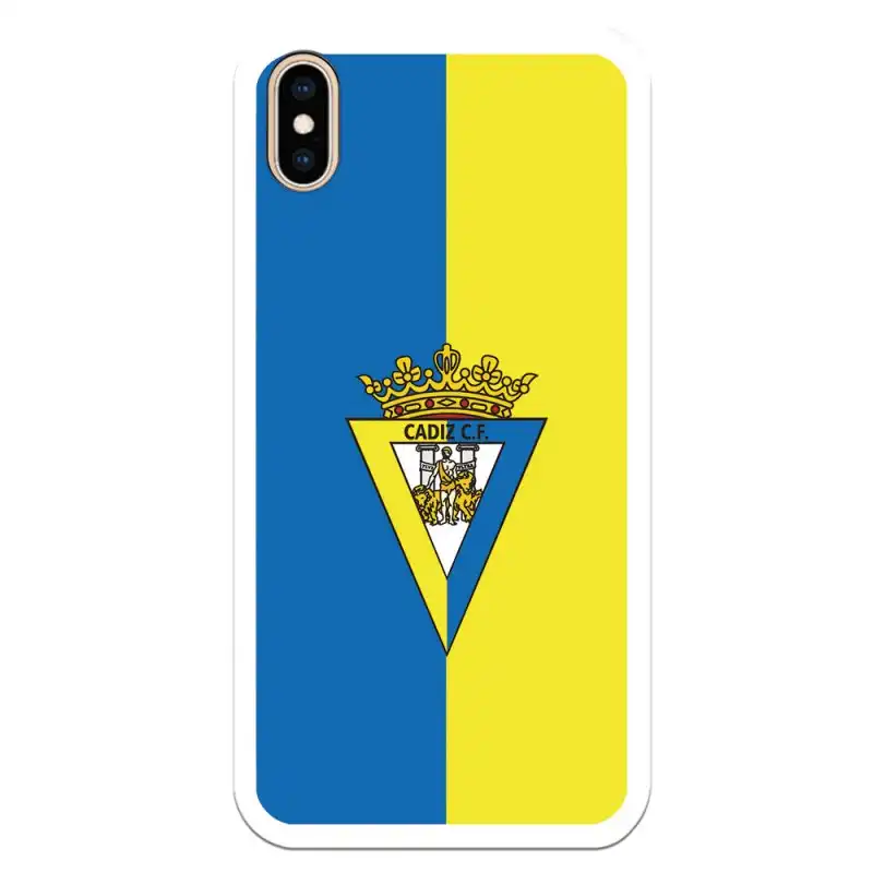 Funda Licencia Oficial Cádiz CF Escudo Fondo Bicolor para iPhone XS Max