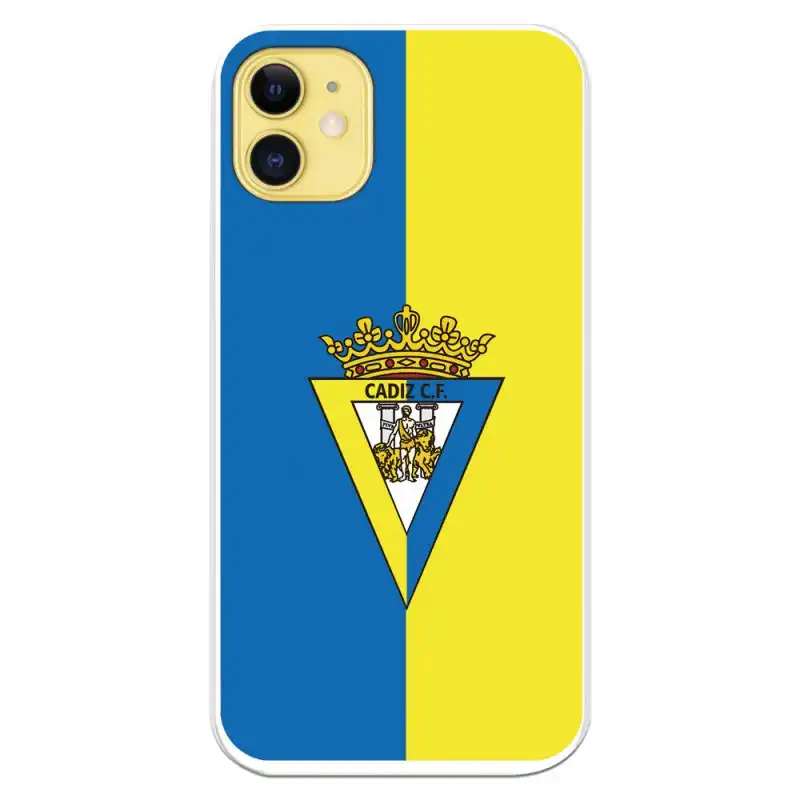 Funda Licencia Oficial Cádiz CF Escudo Fondo Bicolor para iPhone 11