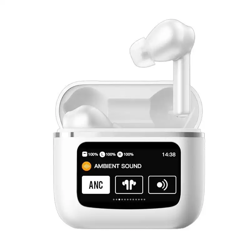 Cool Touch Auriculares Inalámbricos Bluetooth con Pantalla LCD Táctil Blancos