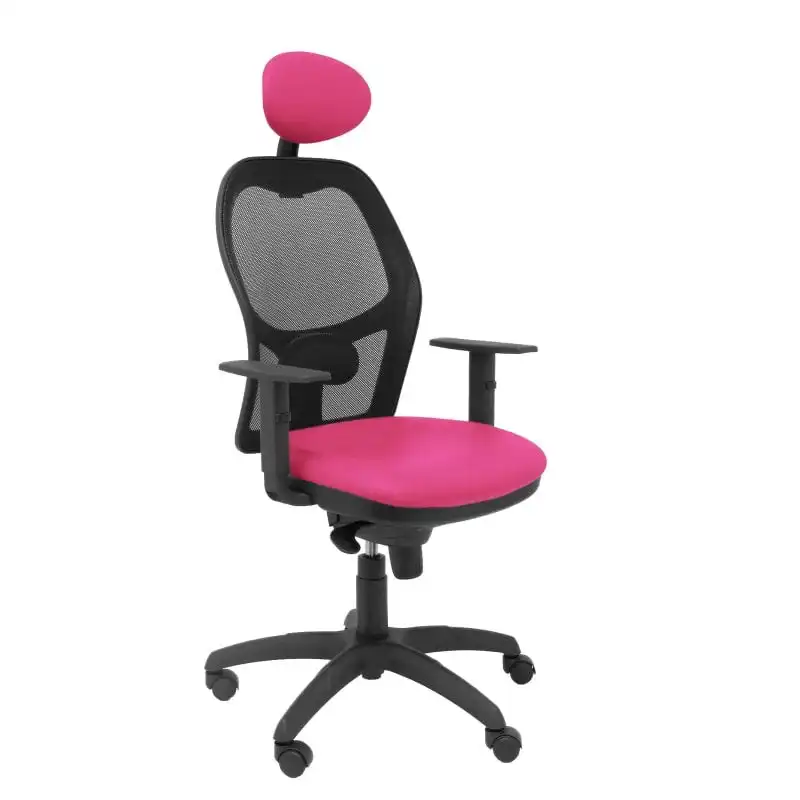 Piqueras y Crespo Jorquera Silla Malla Negra Asiento Similpiel Con Cabecero Fijo Rosa
