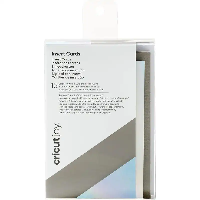 Cricut Joy Holo A18 M18 Tarjetas Insertables Holográficas Gris Astilla 15 Unidades