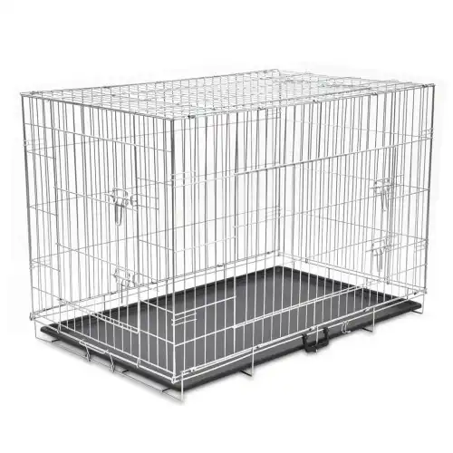Jaula de acero galvanizado para perros color Negro