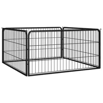 Corral Para Perros 4 Paneles Acero Con Recubrimiento En Polvo Vidaxl