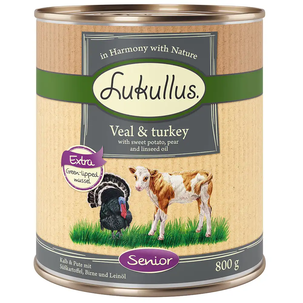 Lukullus Senior con ternera y pavo 6 x 800 g